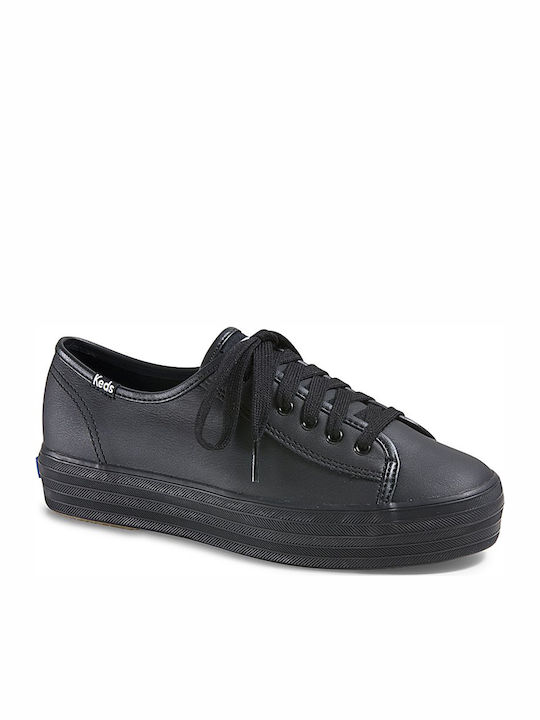 Triple Kick Damen Flatforms Sneakers Schwarz