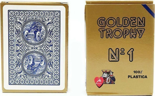 Modiano Poker Golden Trophy Τράπουλα Πλαστική για Poker Μπλε