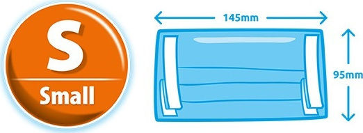 MEGA Surgical Masks Disposable Type I Small Protective Mask Non-Reusable Type I Surgical Small Kids Blue 2x2pcs