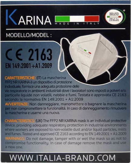 Brand Italia Karina L4 4ply NR Schutzmaske FFP2 Weiß BR150-01 50Stück