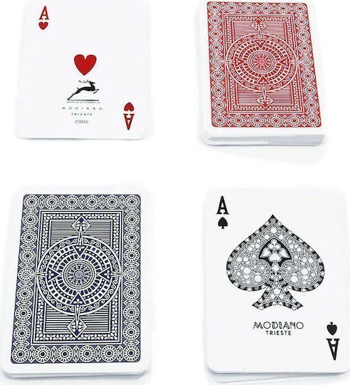 Modiano Platinum Acetate Poker 2 Regular Σετ Τράπουλα 2τμχ Πλαστική για Poker Κόκκινη/Μπλε