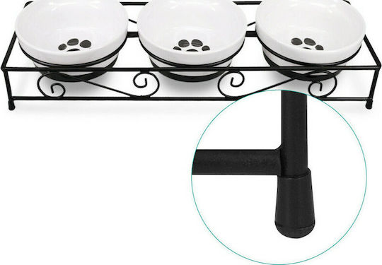 Navaris Ceramic Bowl Food & Water for Dog & Cat with Base 320ml 10.16cm in Black Color 2pcs
