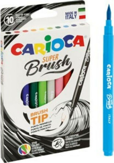 Carioca Super Brush Drawing Markers Thin Set 10pcs