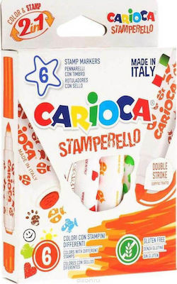 Carioca Stamperello Washable Drawing Markers Thick Set 6 Colors 42279