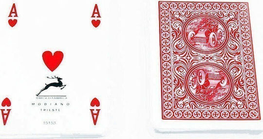 Modiano Poker Golden Trophy Τράπουλα Πλαστική για Poker Κόκκινη