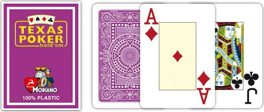 Modiano Texas Poker 2 Jumbo Playing Cards Plastic for Poker Purple