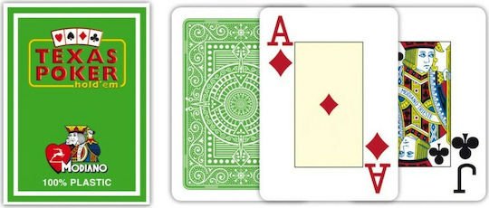 Modiano Texas Poker 2 Jumbo Playing Cards Plastic for Poker Green