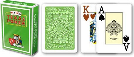 Modiano Texas Poker 2 Jumbo Playing Cards Plastic for Poker Green