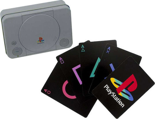 Paladone Playstation Collectible Playing Cards Laminated Black in Plastic Box