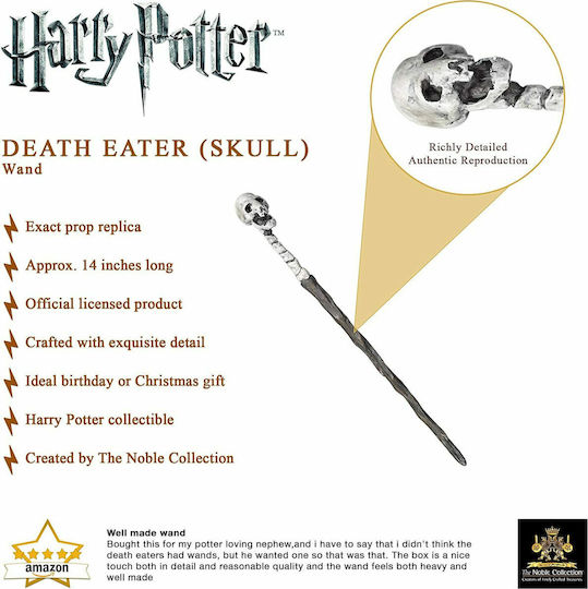 The Noble Collection Harry Potter: Death Eater's Skull Wand Stick Replica length 35cm in Scale 1:1