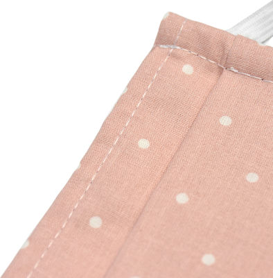 Melinen 21000301 Βαμβακερή Διπλή Μάσκα Προσώπου Dot Pink 1τμχ