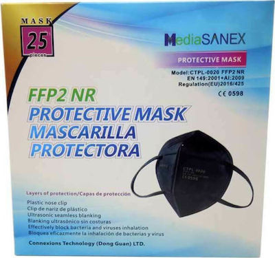 Media Sanex FFP2 NR Protective Mask Black 25τμχ