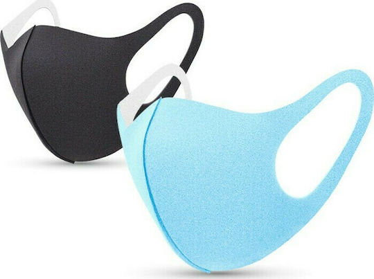 Tili Fashion Face Mask Ενηλίκων Γαλάζια & Μαύρη 2τμχ