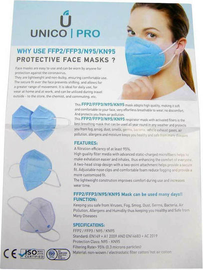 Unico Pro Disposable Protective Mask FFP2 Pink 25pcs