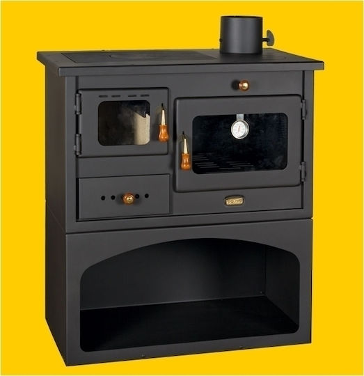 Prity 1P34 Metalic Soba pe lemne cu Cuptor 10kW Negru