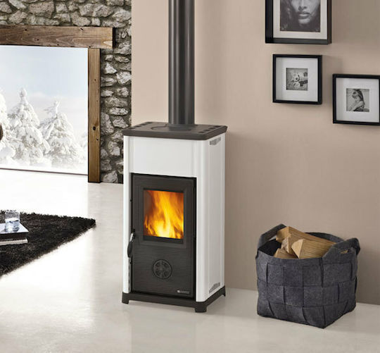 La Nordica Tea Μεταλλική Ξυλόσομπα 6.6kW Λευκή