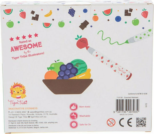 Tiger Tribe Scented Markers Μαρκαδόροι Ζωγραφικής Αρωματικοί Σετ 8 χρώματα