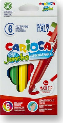 Carioca Jumbo Washable Drawing Markers Thick Set 6 Colors (24 Packages) 40568