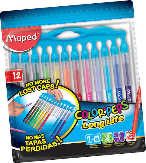 Maped Color'Peps Long Life Inno Waschbare Zeichenmarker 1mm Set 12Stück