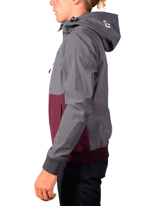 Winter Jacke Wine/Grey
