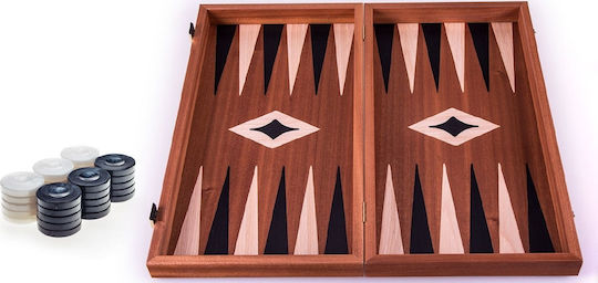 Manopoulos Mahogany Handmade Табла/Шах с Пулове & Фигури 30x34см