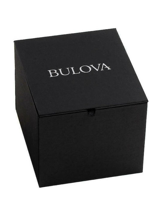 Bulova Ρολόι Χρονογράφος Αυτόματο με Δερμάτινο Λουράκι σε Μαύρο χρώμα
