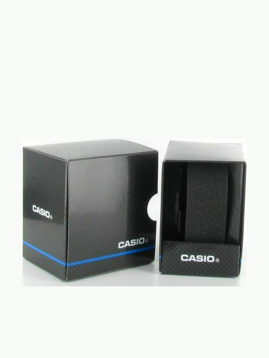 Casio Ανδρικό Ρολόι 41mm Μπαταρίας με Μαύρο Δερμάτινο Λουράκι