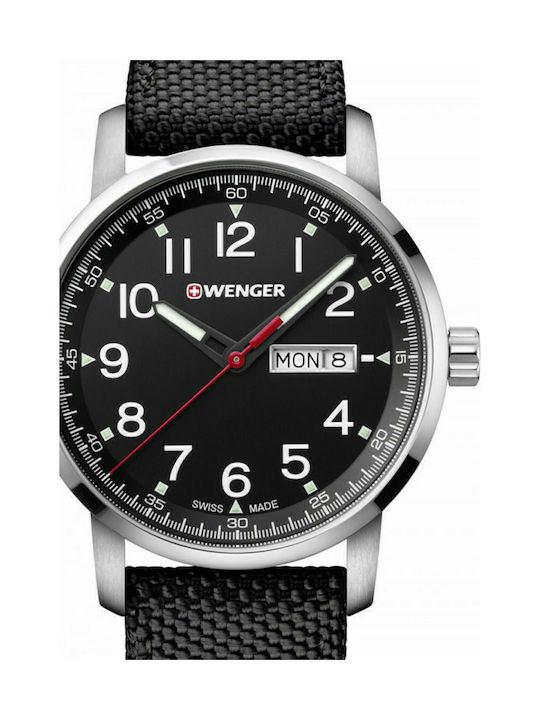 Wenger Attitude Heritage Battery Watch with Fabric Strap Black