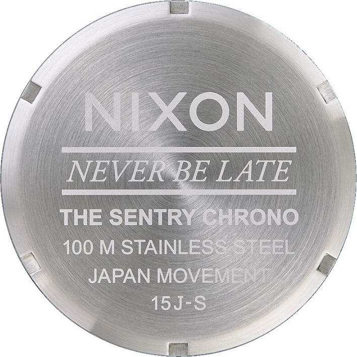 Nixon never be late discount the sentry 100m stainless steel