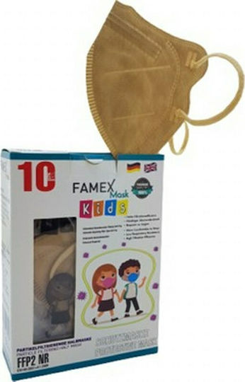 Famex Disposable Protective Mask FFP2 NR Kids Beige 10pcs