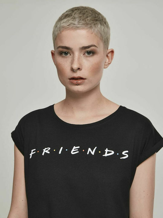 Merchcode Γυναικείο T-shirt Logo σε Μαύρο χρώμα