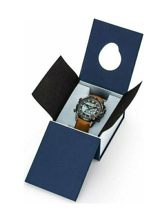 Patrouille De France Athos 1 Herrenuhr 47mm Chronograph Batterie mit Braun Lederarmband