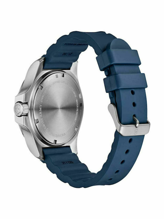 Victorinox I.n.o.x Ανδρικό Ρολόι 43mm Μπαταρίας με Μπλε Καουτσούκ Λουράκι