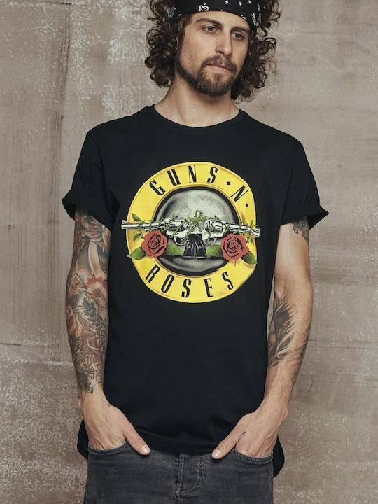 Merchcode Guns N' Roses Logo T-shirt σε Μαύρο χρώμα