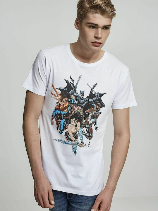 Merchcode Justice League Crew T-shirt Weiß Baumwolle