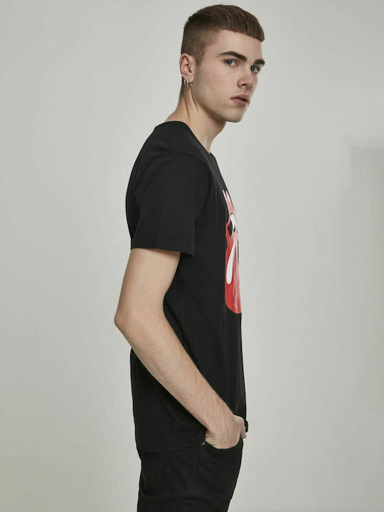 Merchcode Rolling Stones Tongue T-shirt σε Μαύρο χρώμα