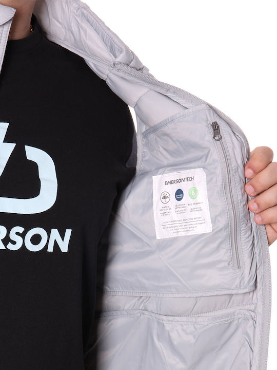 Sleeveless Jacket Puffer Silver Ice