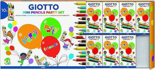 Giotto Mini Pencils Party Set Farbstift-Set Mini 6Stück Packung von 1 Verpackungen