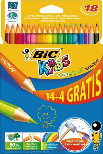 BIC Kids Evolution Farbstift-Set 14Stück Packung von 1 Verpackungen