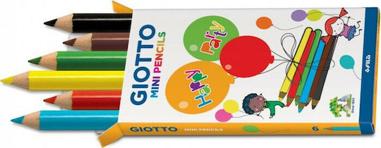 Giotto Mini Pencils Party Set Farbstift-Set Mini 6Stück Packung von 1 Verpackungen