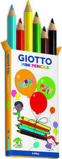 Giotto Mini Pencils Party Set Farbstift-Set Mini 6Stück Packung von 1 Verpackungen