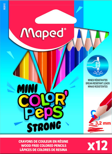Maped Mini Color Peps Strong Ξυλομπογιές Σετ 12 χρώματα