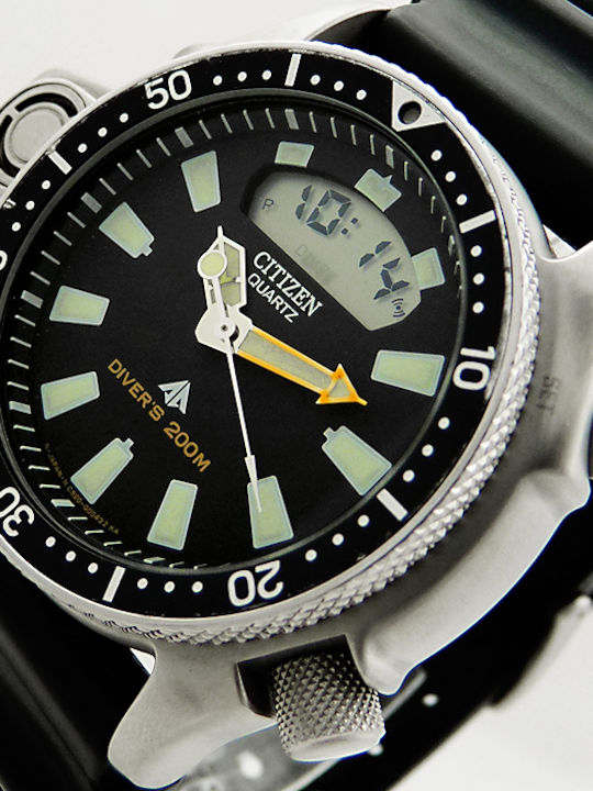 Citizen Promaster Aqualand Ανδρικό Ρολόι 48mm Μπαταρίας με Μαύρο Καουτσούκ Λουράκι