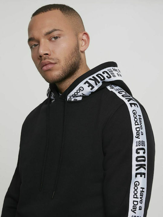 Merchcode Coke Tape Kapuzenpulli Schwarz
