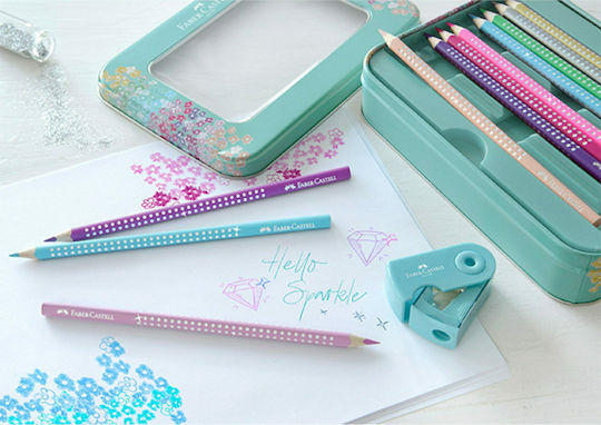 Faber-Castell Sparkle Colored Pencil Set Metallic with Sharpener Package of 1 packages