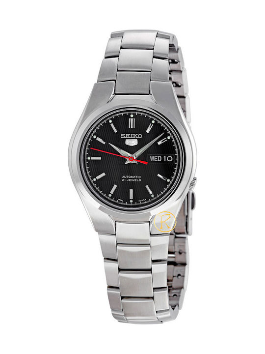 Seiko 5 Herrenuhr 37mm Automatisch mit Silber Metallarmband