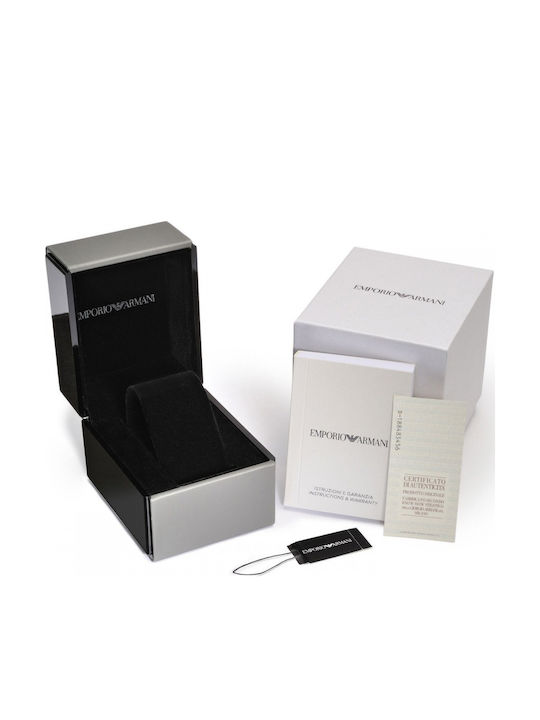 Emporio Armani Ceas Barbati Ceramic 42mm Cronograf Baterie cu Brățară Ceramică Neagră