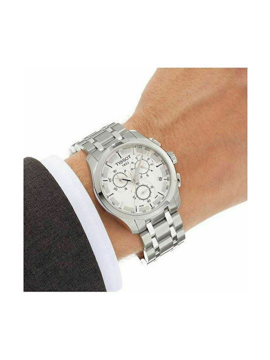Tissot Couturier Ceas Cronograf Baterie cu Argintiu Brățară metalică