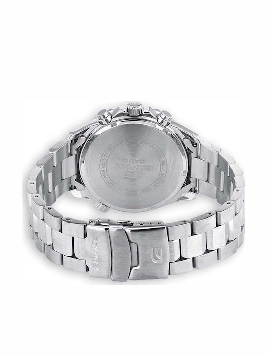 Casio Edifice Classic Men's Watch 47mm Chronograph Battery with Silver Metal Bracelet