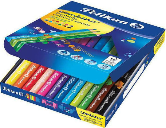 Pelikan Combino Farbstift-Set mit dicker Spitze 12Stück Packung von 1 Verpackungen